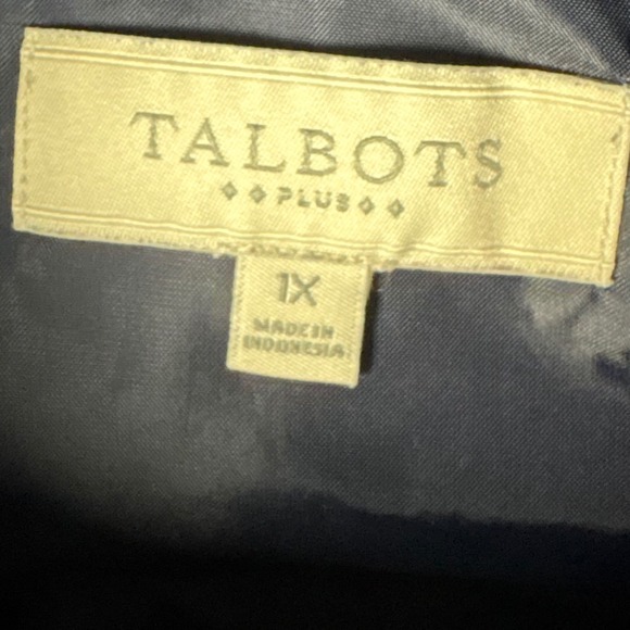 Talbots Plus Down Puffer Vest Size 1X Navy Blue Preppy Mature Classic - Picture 2 of 8